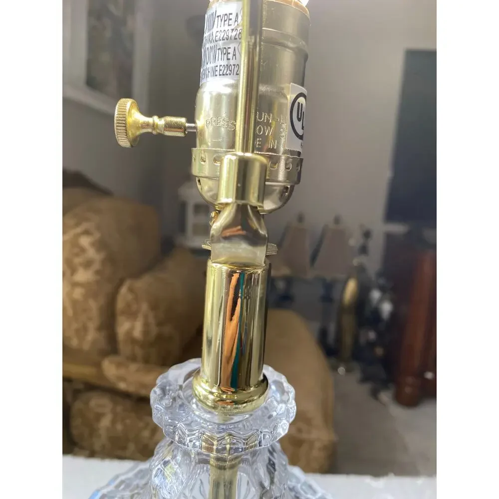 vintage cut-glass or crystal table lamp Hollywood Regency or Neoclassical styles